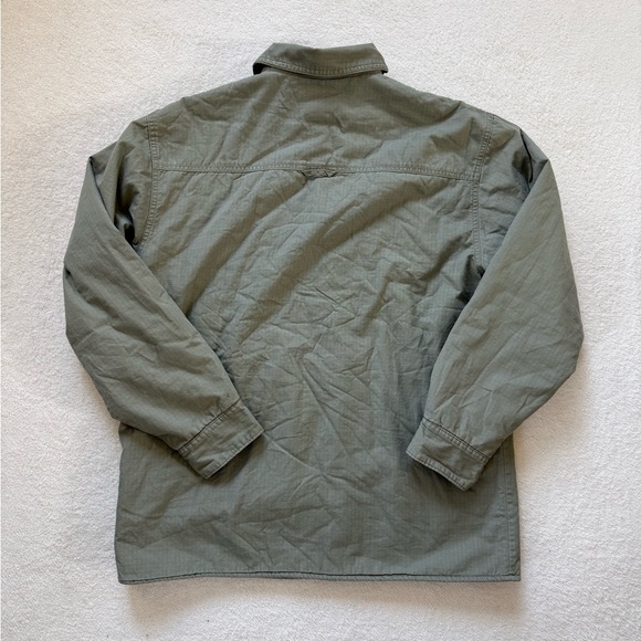Levi's Shirt Jacket Mens Large Green Sherpa Lined Cotton Button Front Shacket - Picture 6 of 8
